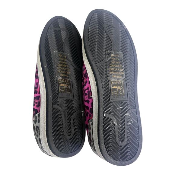 Dolce Vita Leopard Print Sneakers 7.5 Women's Shoes Cow Hair Glitter Pink Detail - Picture 5 of 8